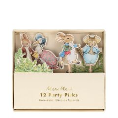 Meri Meri - Peter Rabbit & Friends Party Picks - Peter Rabbit & Friends Parti Çubukları - 12'Li