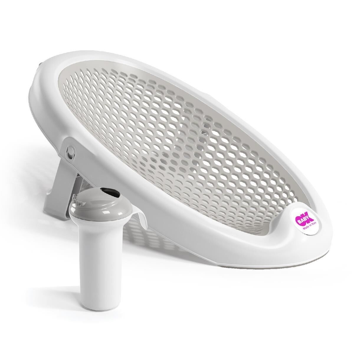 OKBaby Bebek Banyo Seti Jelly Küvet Adaptörü & Splash Bebek Duşu A. Gri