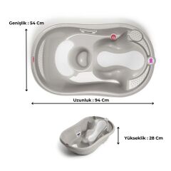 OKBaby Onda Evol Bebek Banyo Seti 3 Parça Açık Gri