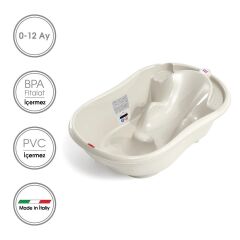 OKBaby Bebek Banyo Seti Onda Dijital Termometreli Çift Yönlü Bebek Küveti K. Beyaz & Bebek Küvet Taşıyıcı