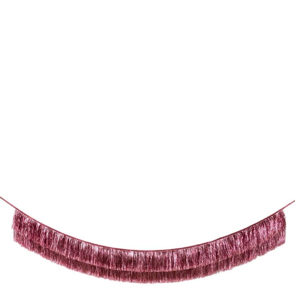 Meri Meri - Pink Tinsel Fringe Garland - Pembe Püsküllü Asılan Süs