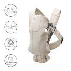 BabyBjörn 2'li Set Pastel Oyuncaklı Bliss Ana kucağı & Kanguru Mini 3D Jersey Light Beige