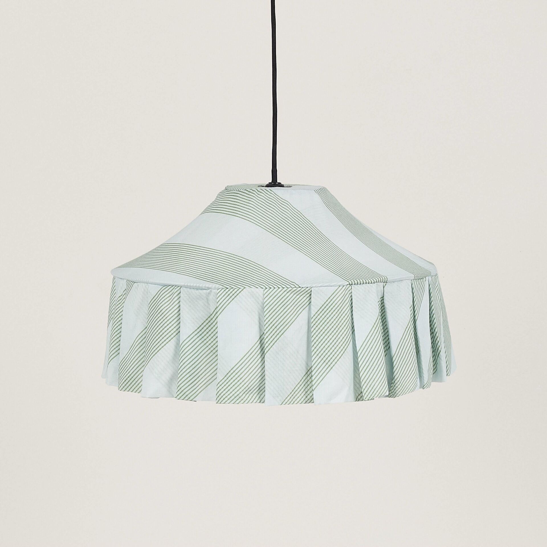 Nobodioz Nicole Aydınlatma Şapkası, 50cm çap, Green Diagonal Stripe