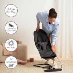 BabyBjörn 2'li Set Balance Soft Woven Jersey Üçlü Kumaş Ana Kucağı Dark Grey & Kanguru Mini Woven Black