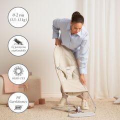 BabyBjörn 2'li Set Balance Soft Woven Jersey Üçlü Kumaş Ana Kucağı & Kanguru Mini 3D Jersey Light Beige