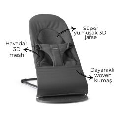 BabyBjörn 2'li Set Balance Soft Woven Jersey Tri-Fabric Dark Grey & Kanguru Harmony Mesh Antracite