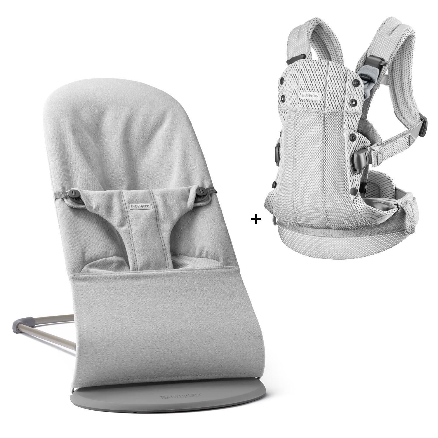 Babybjörn 2'li Set Bliss Ana Kucağı Woven Melange Light Grey & Kanguru Harmony Mesh Silver