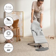 Babybjörn 2'li Set Bliss Ana Kucağı Woven Melange Light Grey & Kanguru Harmony Mesh Silver