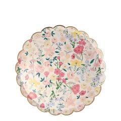 Meri Meri - English Garden Plates - English Garden Tabak - S - 8'Li
