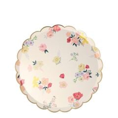 Meri Meri - English Garden Plates - English Garden Tabak - S - 8'Li