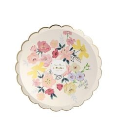Meri Meri - English Garden Plates - English Garden Tabak - S - 8'Li