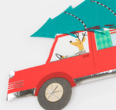 Meri Meri - Driving Reindeer Napkins - Yeni Yıl Peçete (16'Lı)