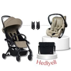 Bumprider Connect³ Black-Sand Bebek Arabası & Connect TRN Grup 0+ Oto Koltuğu Sand & Oto Koltuk Adaptörü