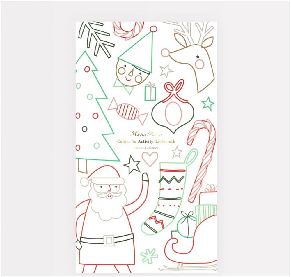 Meri Meri - Christmas Colour In Activity Tablecloth - Yeni Yıl Aktivite Masa Örtüsü