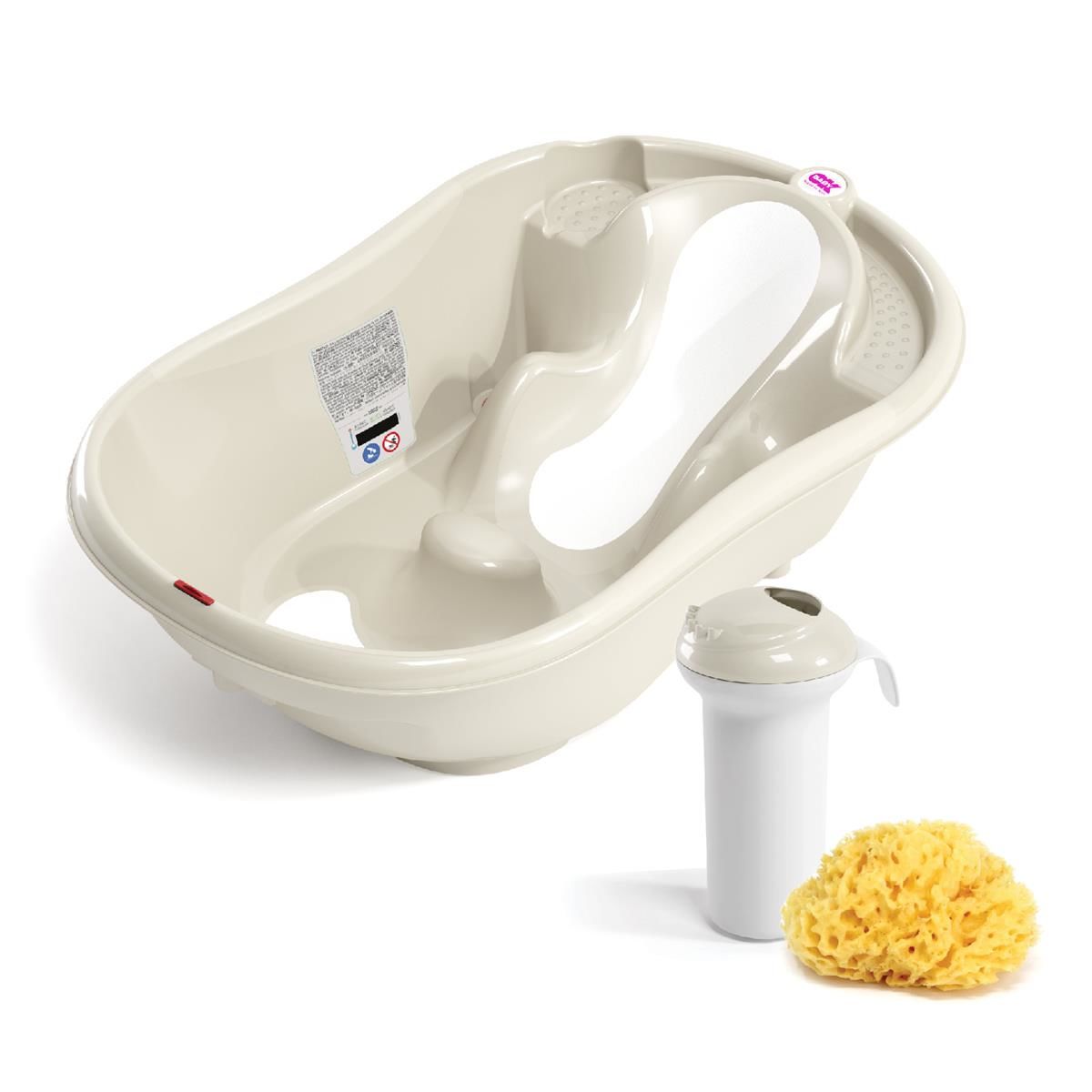 OkBaby Onda  Evol Banyo Küveti & Bebek Duşu & Doğal Banyo Süngeri No.10 / K.Beyaz