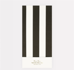 Meri Meri - Black Striped Tablecloth - Siyah Çizgili Masa Örtüsü