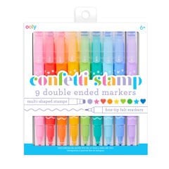 Ooly Confetti Stamp Çift Uçlu 9'lu Keçeli Kalem