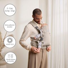 BabyBjörn 2'li Set Bliss Ana Kucağı & Kanguru Harmony Woven Melange Light Beige