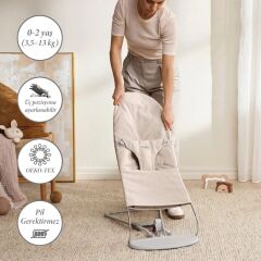 BabyBjörn 2'li Set Bliss Ana Kucağı & Kanguru Harmony Woven Melange Light Beige