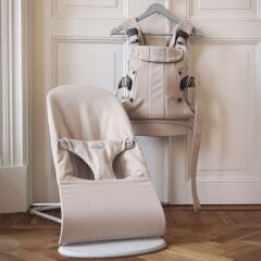 BabyBjörn 2'li Set Bliss Ana Kucağı & Kanguru Harmony Woven Melange Light Beige