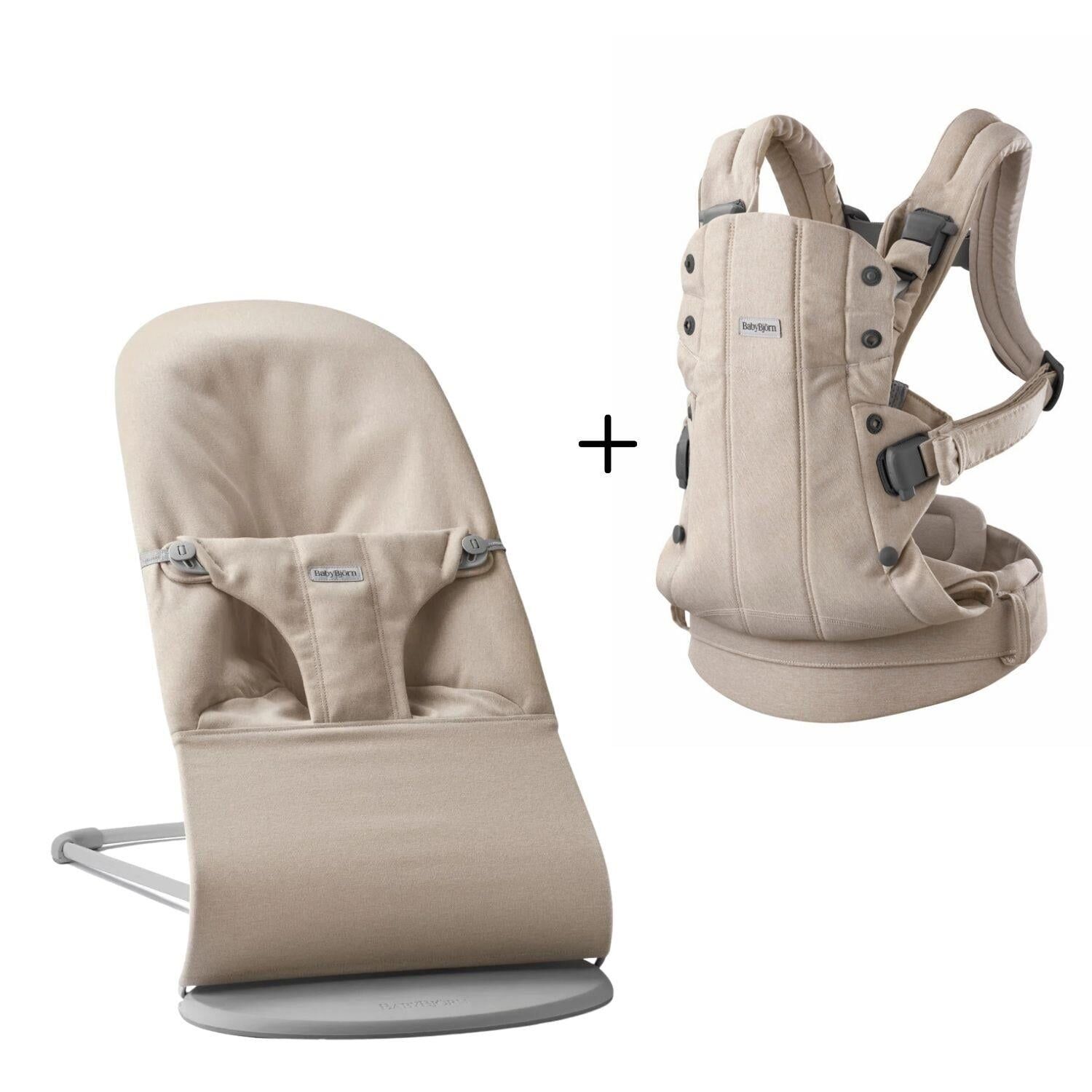 BabyBjörn 2'li Set Bliss Ana Kucağı & Kanguru Harmony Woven Melange Light Beige