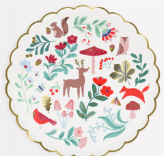Meri Meri - Winter Woodland Dinner Plates - Orman Tabak (L) (8'Li)