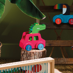 Vilac - Sesli Ahşap Araba - Timsah