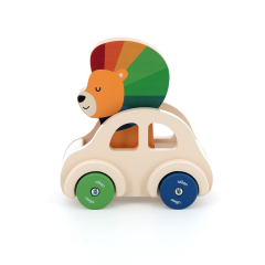 Vilac - Sesli Ahşap Araba - Aslan